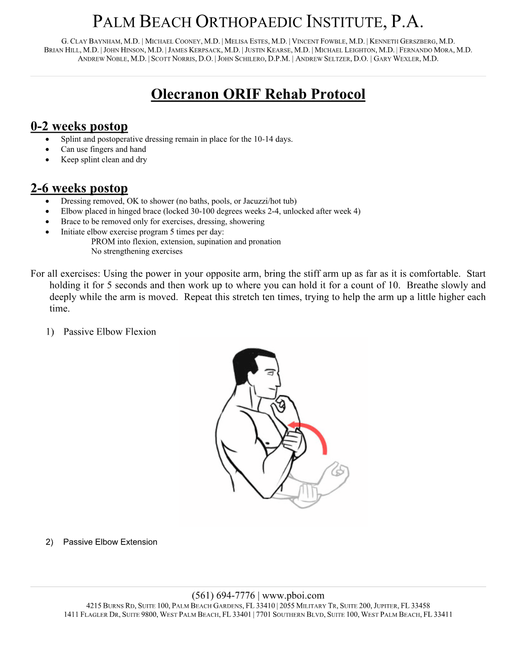 Olecranon ORIF Rehab Protocol