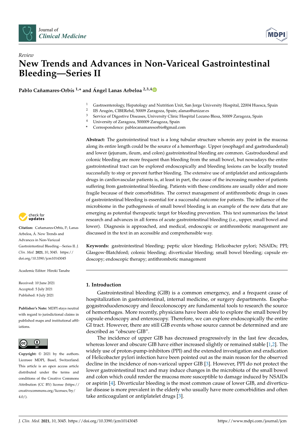 New Trends and Advances in Non-Variceal Gastrointestinal Bleeding—Series II