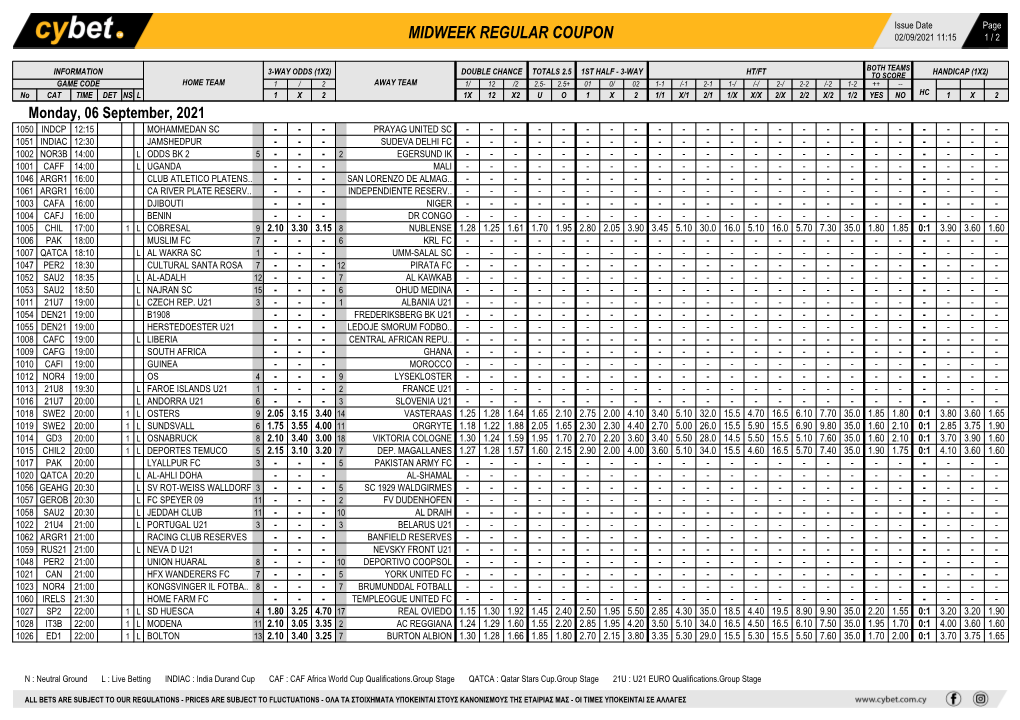 Midweek Regular Coupon 02/09/2021 11:15 1 / 2