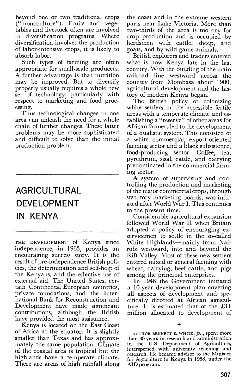 Agricultural Development in Kenya