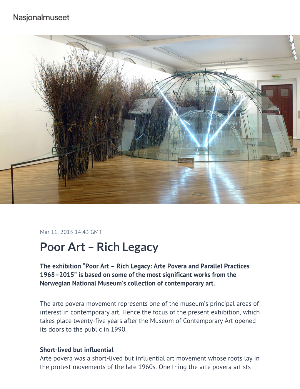 Poor Art – Rich Legacy