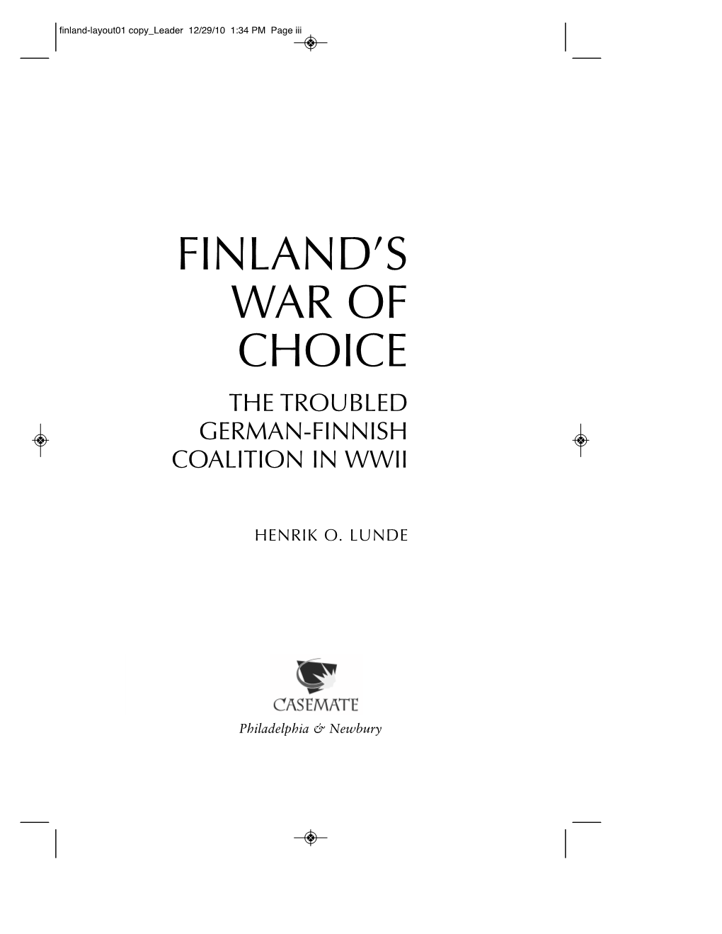 Finland's War of Choice