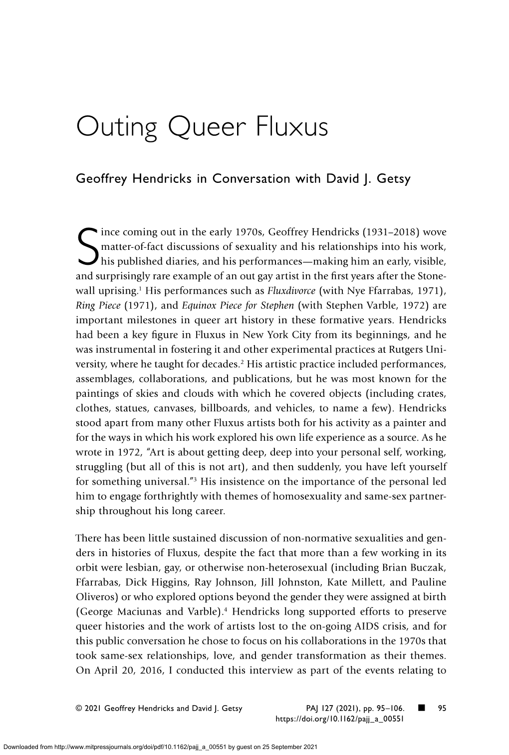 Outing Queer Fluxus