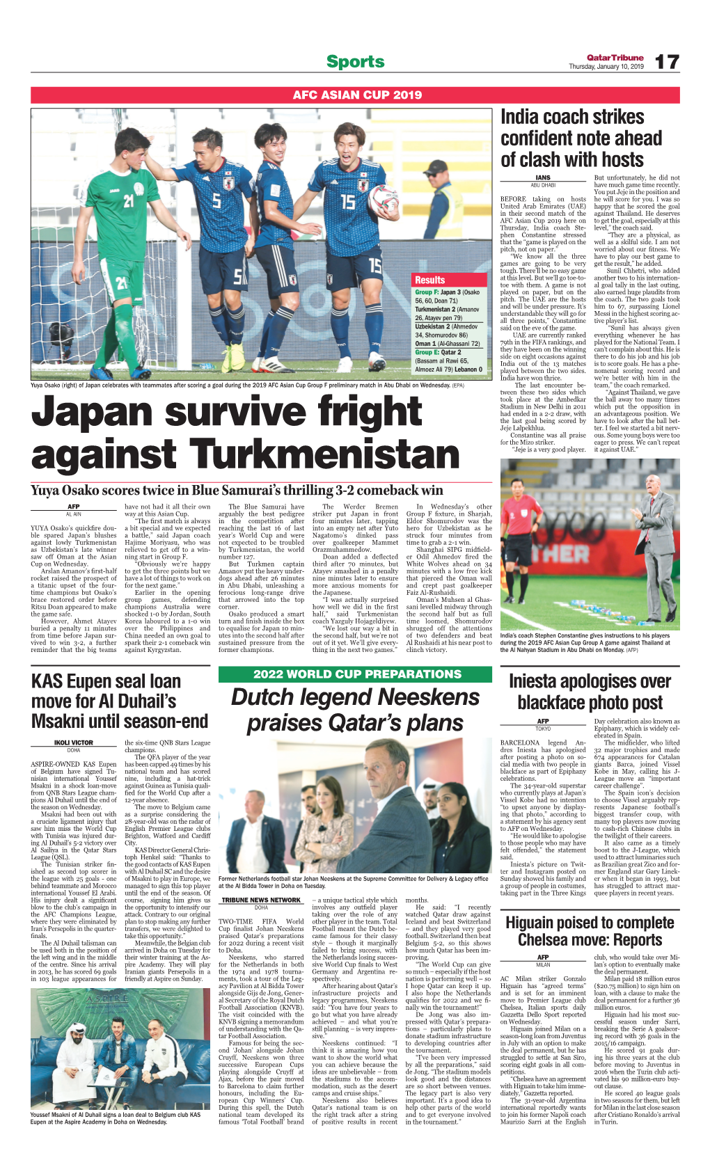 Japan Survive Fright Against Turkmenistan