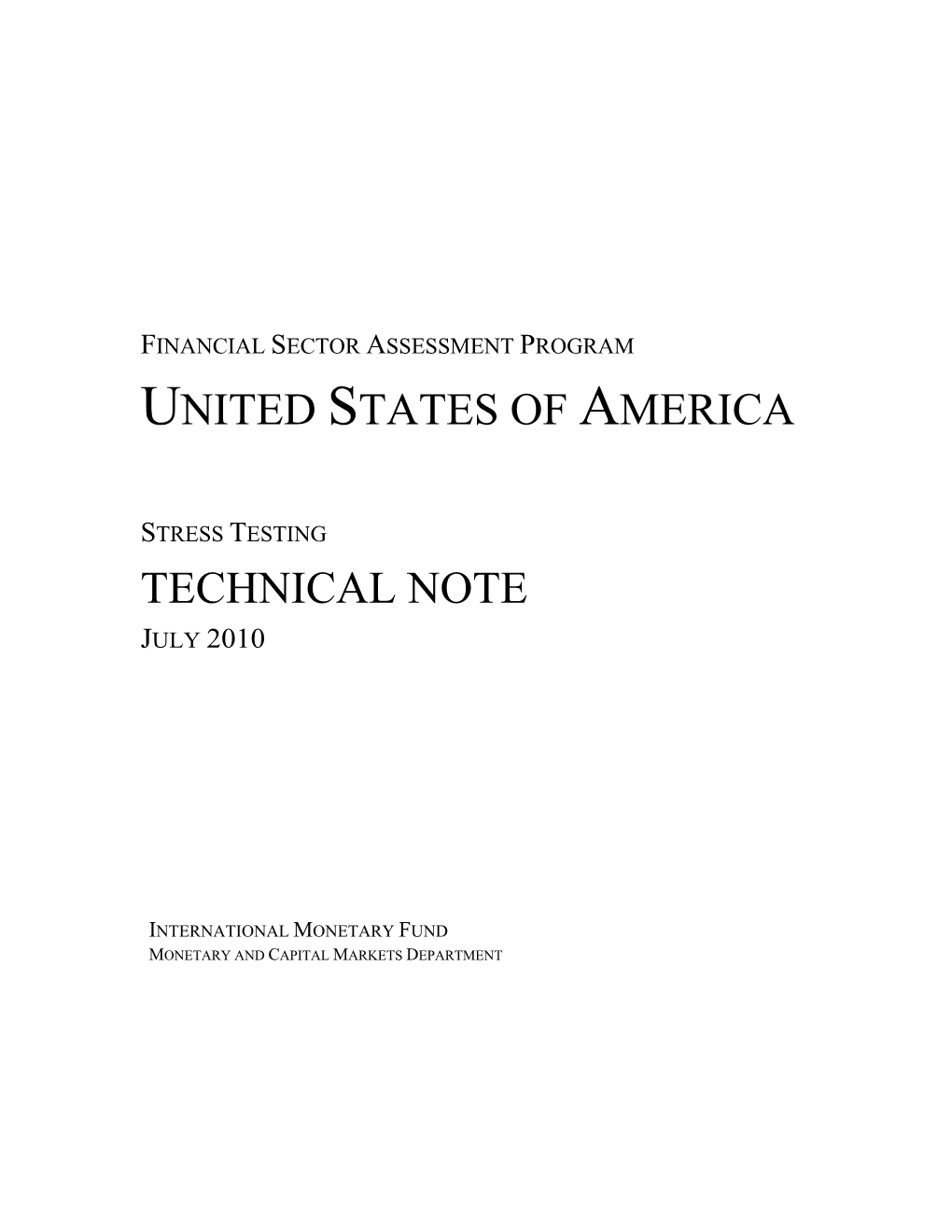 United States of America Technical Note