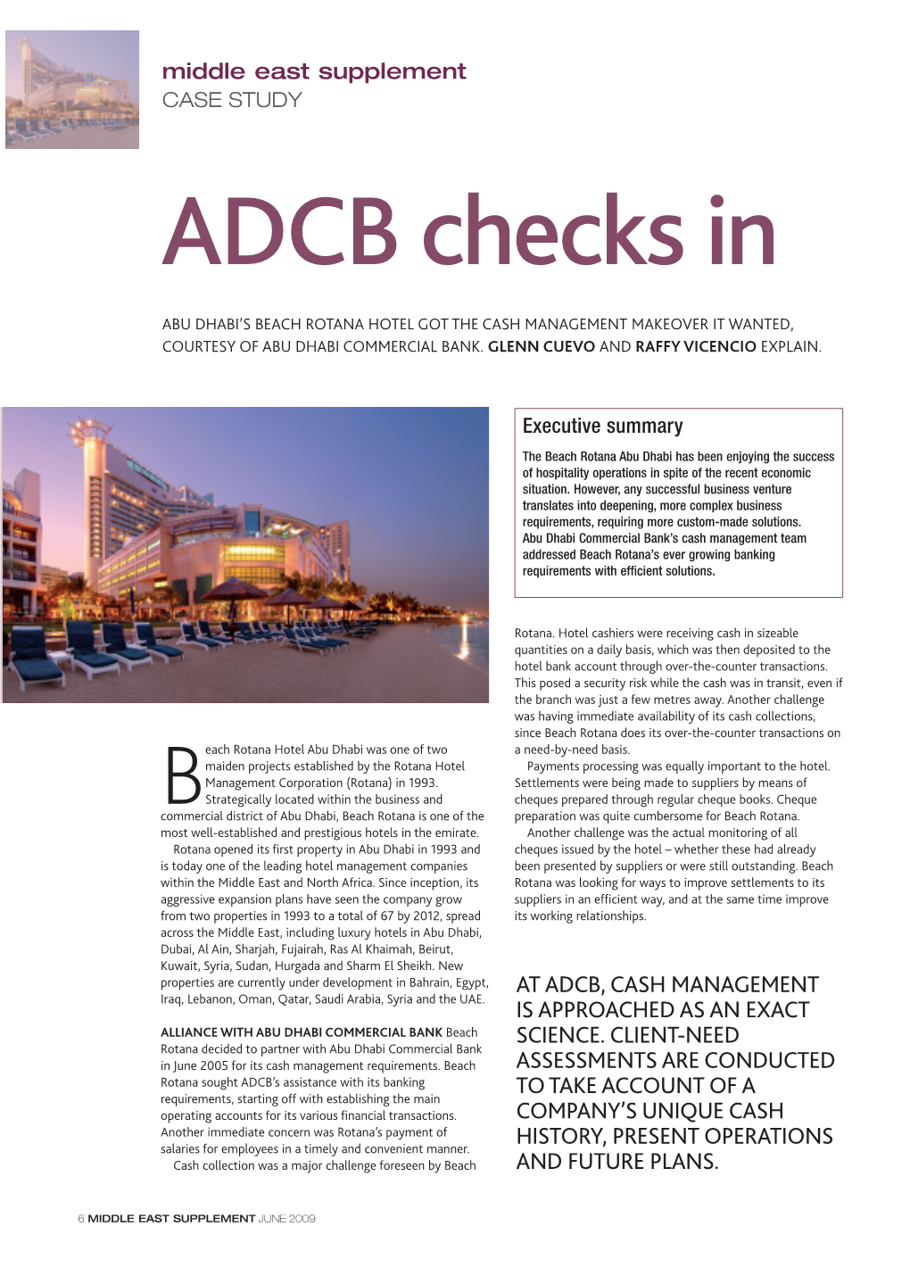 At Adcb, Cash Management Is Approached As an Exact