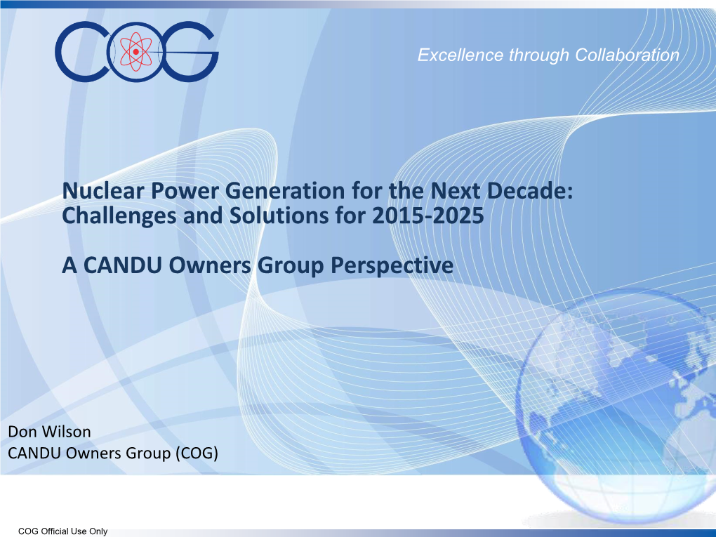 Don Wilson CANDU Owners Group (COG)