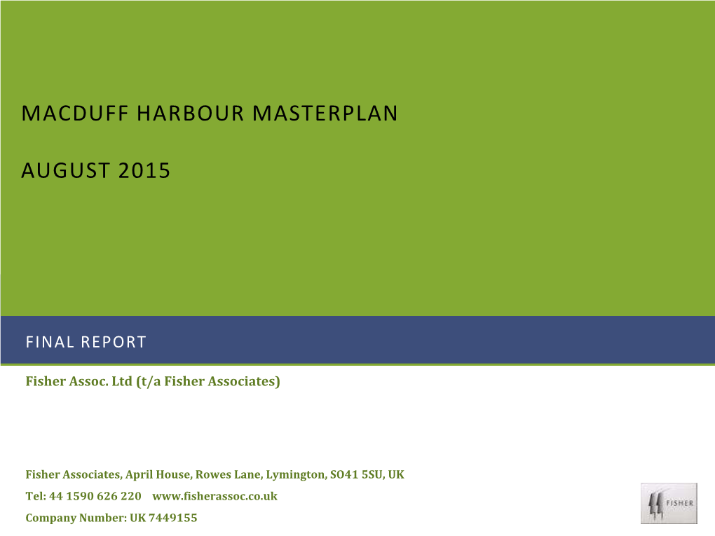 Macduff Harbour Masterplan August 2015