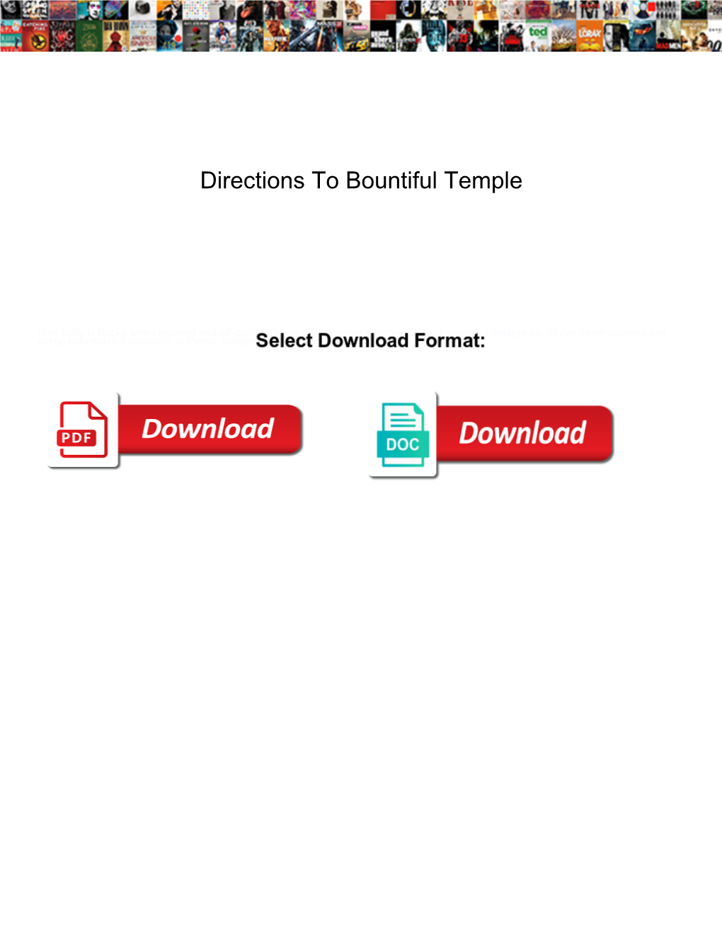Directions to Bountiful Temple