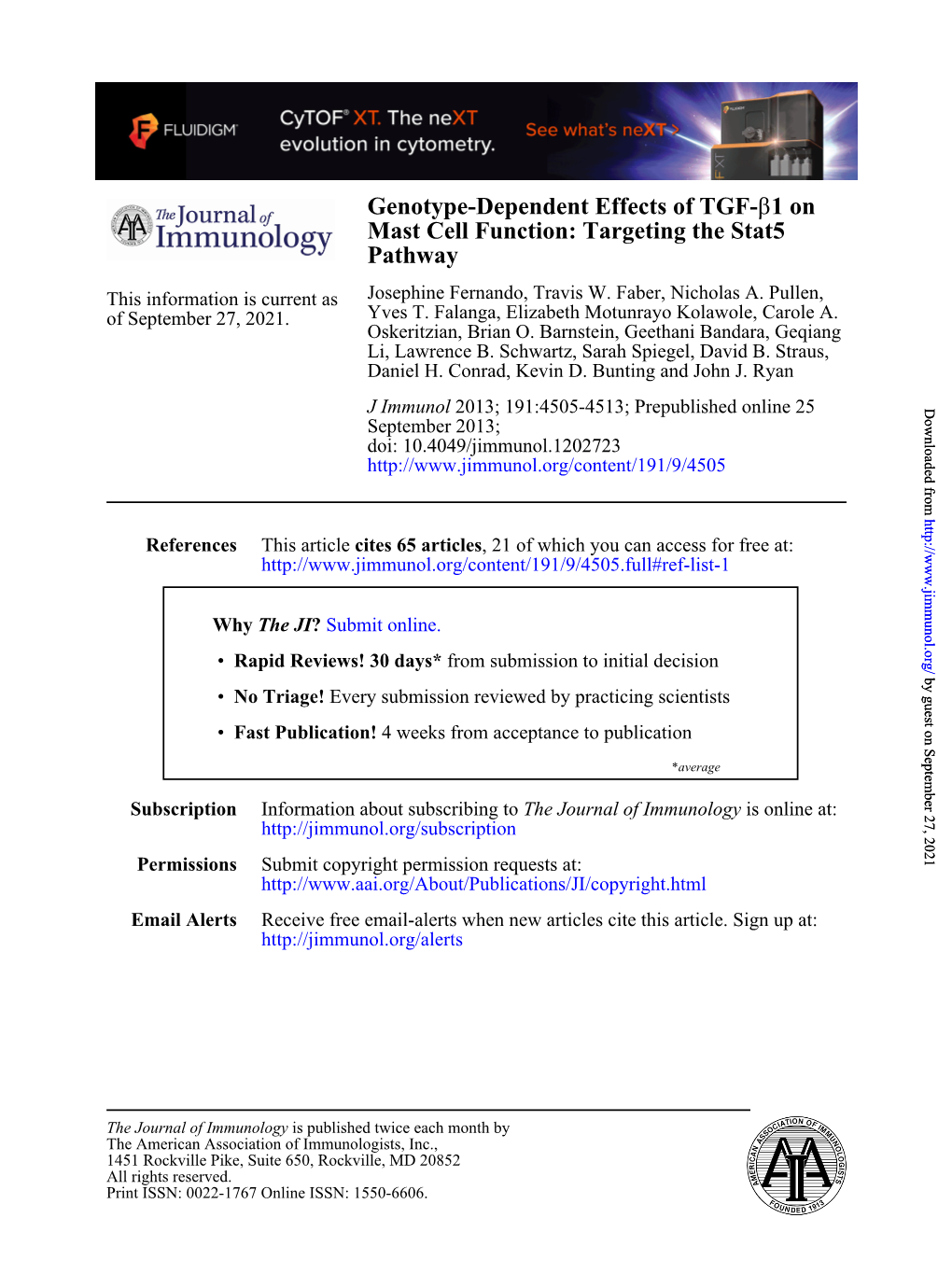 Pathway Mast Cell Function: Targeting the Stat5 1 on Β Genotype-Dependent Effects Of