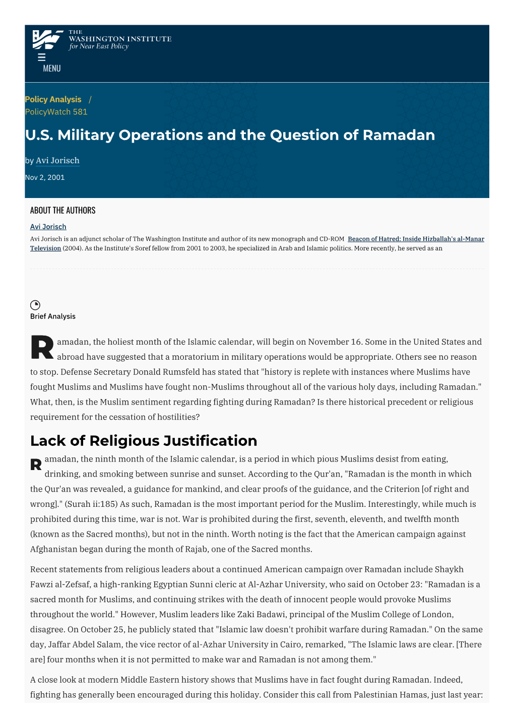 US Military Operations and the Question