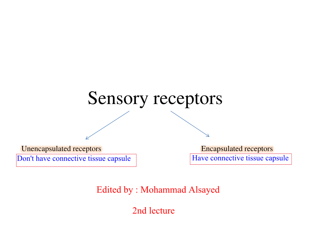 Sensory Receptors