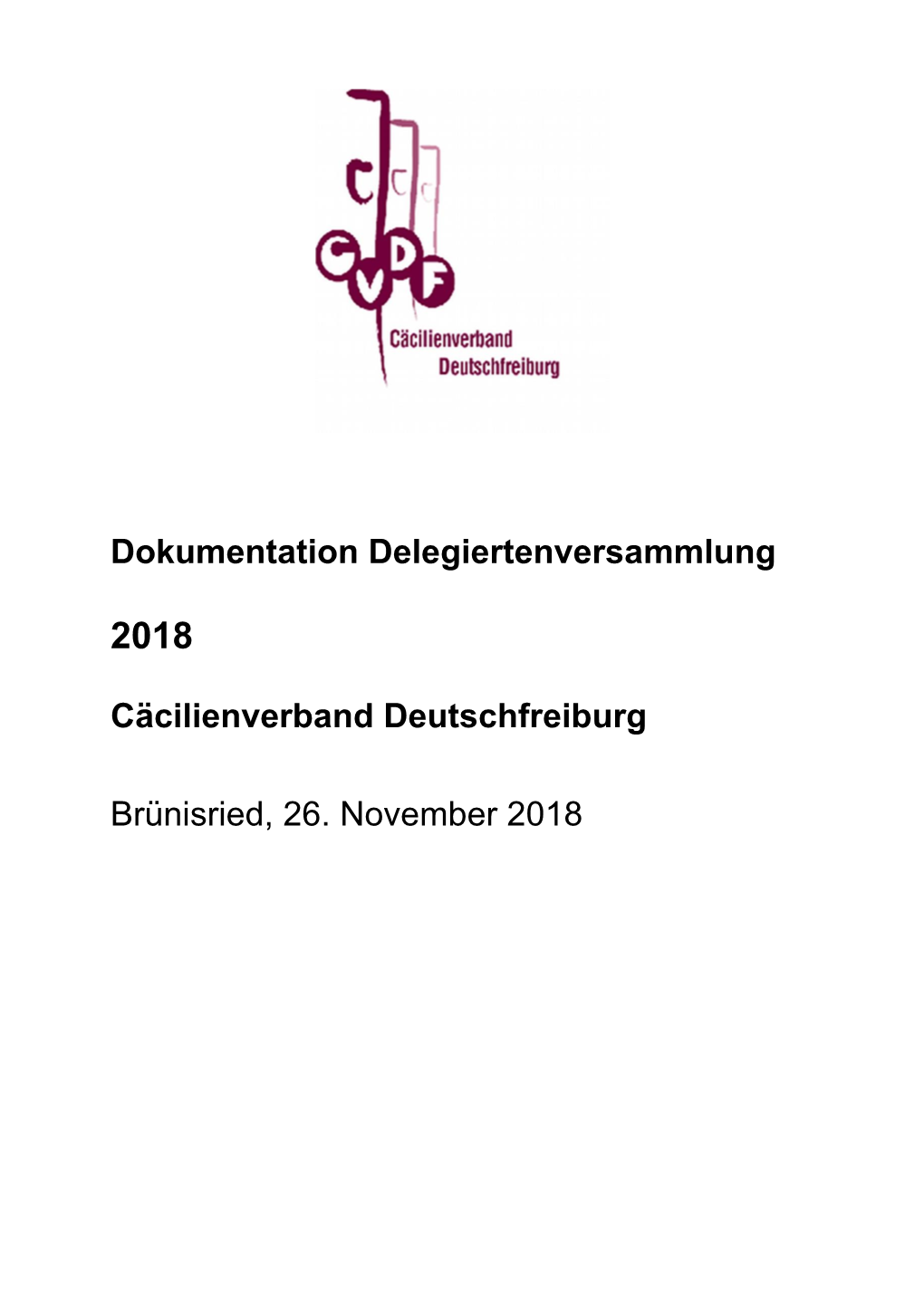 Cäcilienverband Deutschfreiburg Brünisried, 26. November 2018