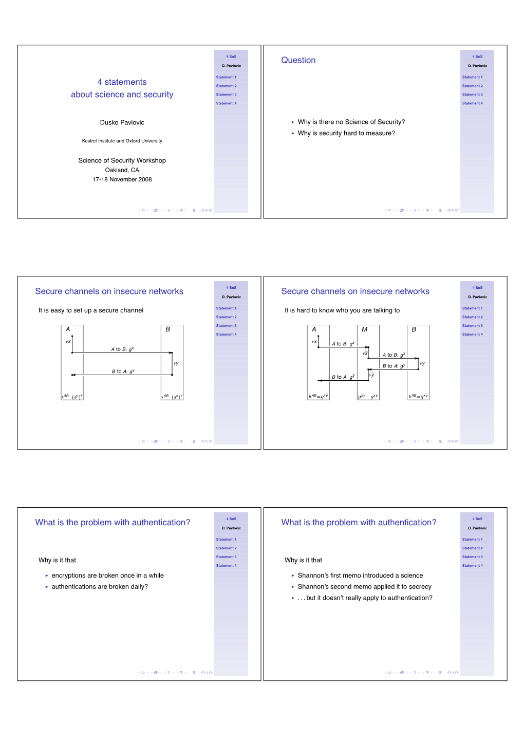 4 Statements About Science and Security Question Secure Channels