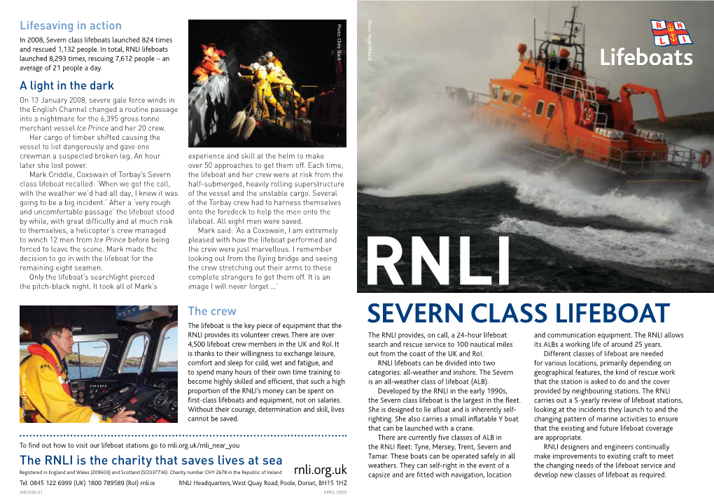 Severn Class Lifeboats Launched 824 Times and Rescued 1,132 People