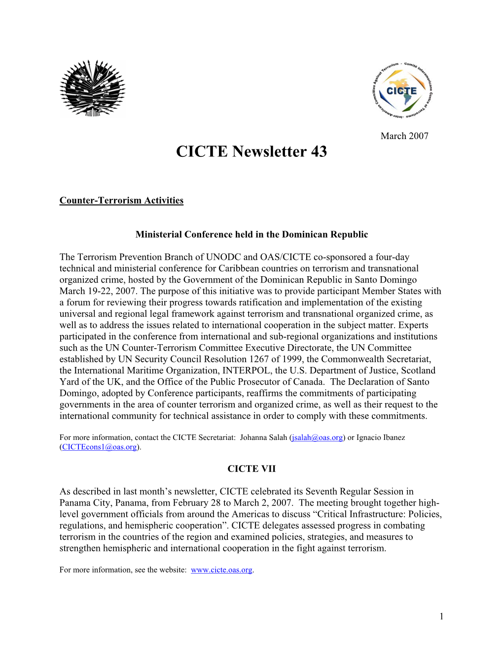 CICTE Newsletter 43