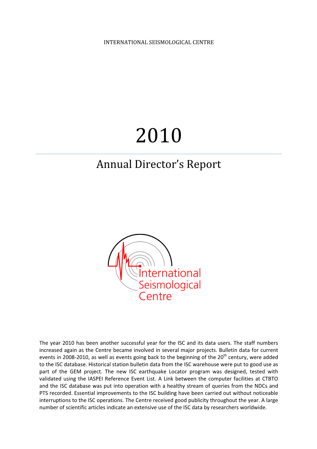 2010 Director's Report