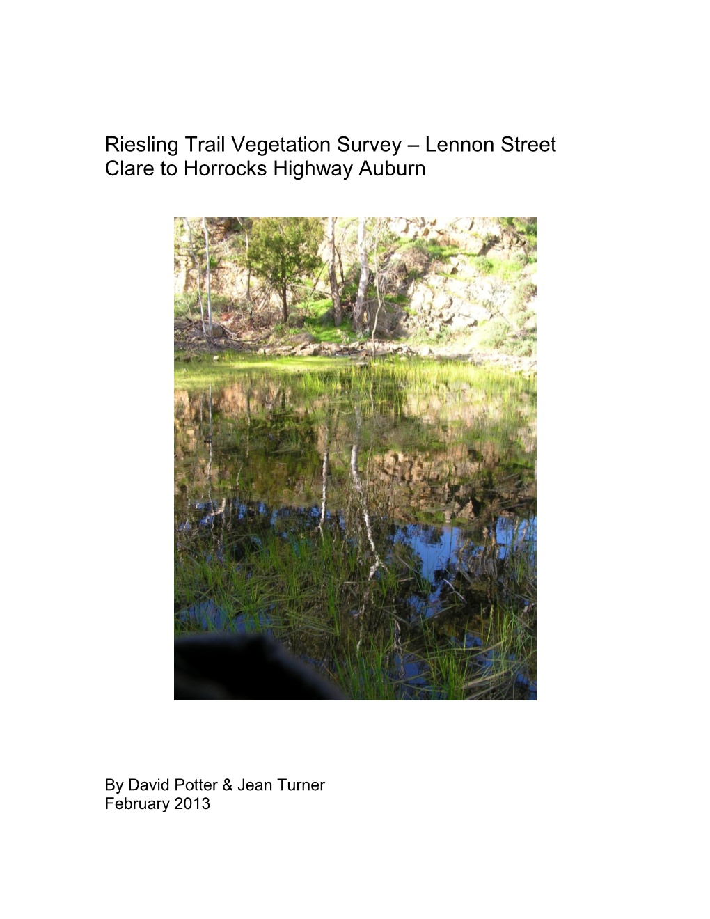 Riesling Trail Vegetation Survey – Lennon Street Clare to Horrocks Highway Auburn