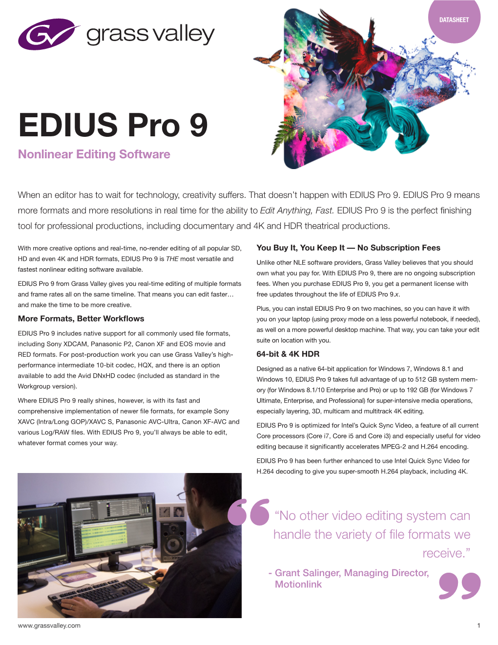 EDIUS Pro 9 Nonlinear Editing Software