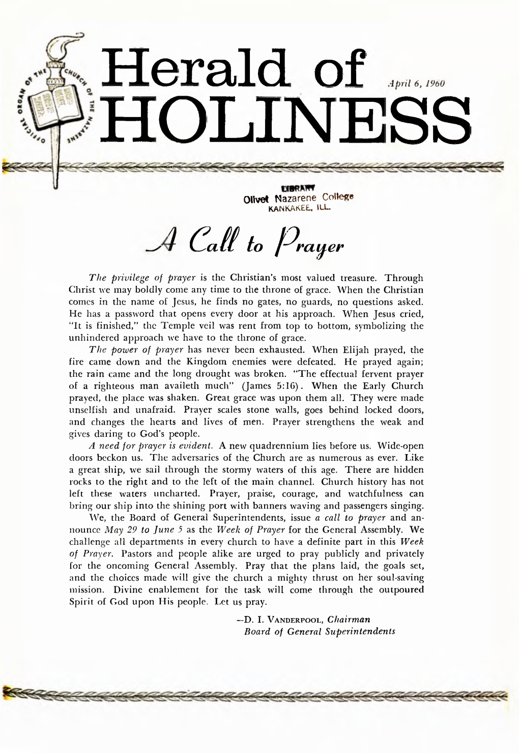 Herald of Holiness Volume 49 Number 06 (1960)