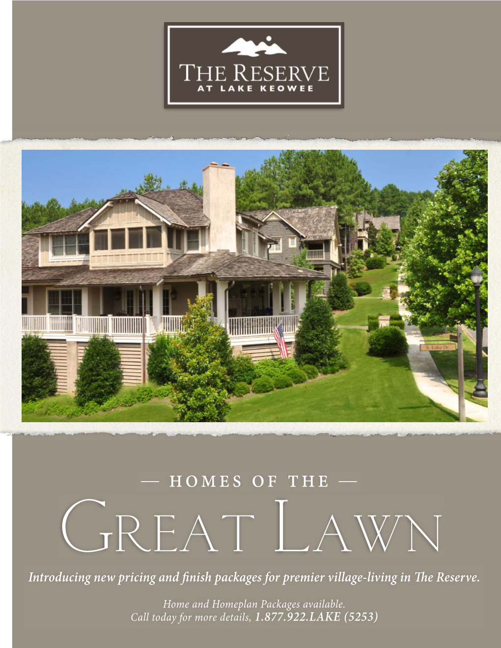 Great Lawn Introducing New Pricing and Finish Packages for Premier Village-Living in the Reserve