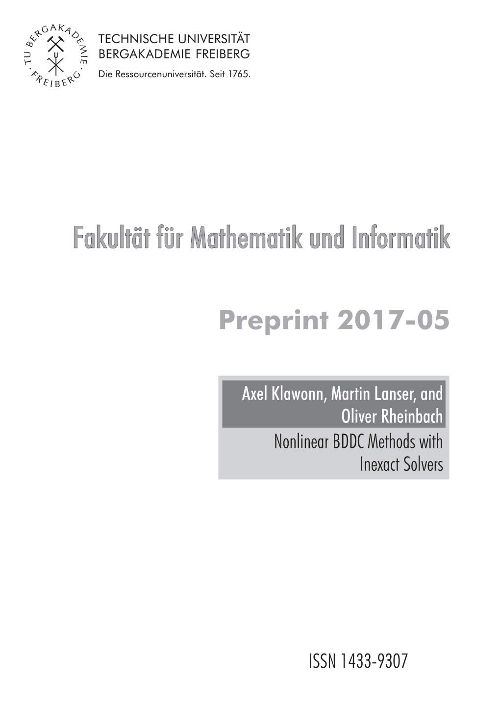 Fakultät Für Mathematik Und Informatik