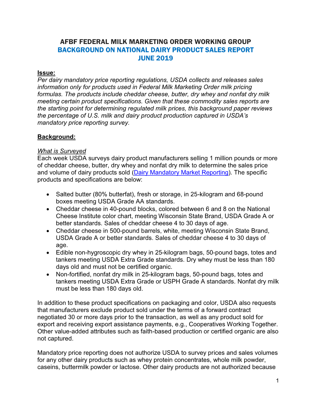 National Dairy Product Sales Report June 2019