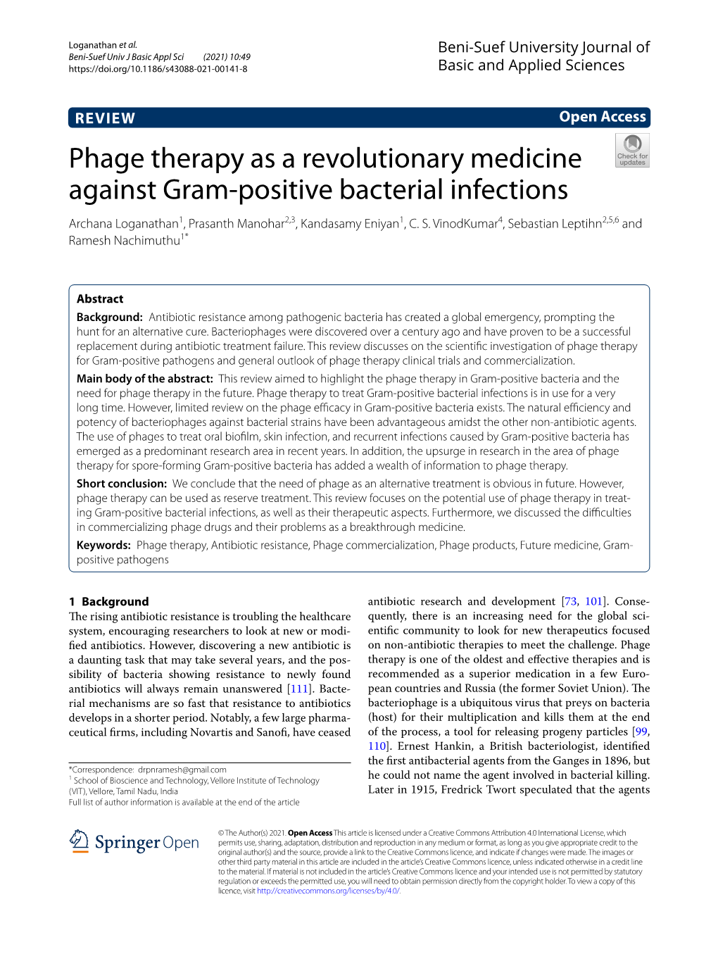Phage Therapy As a Revolutionary Medicine Against Gram-Positive Bacterial Infections