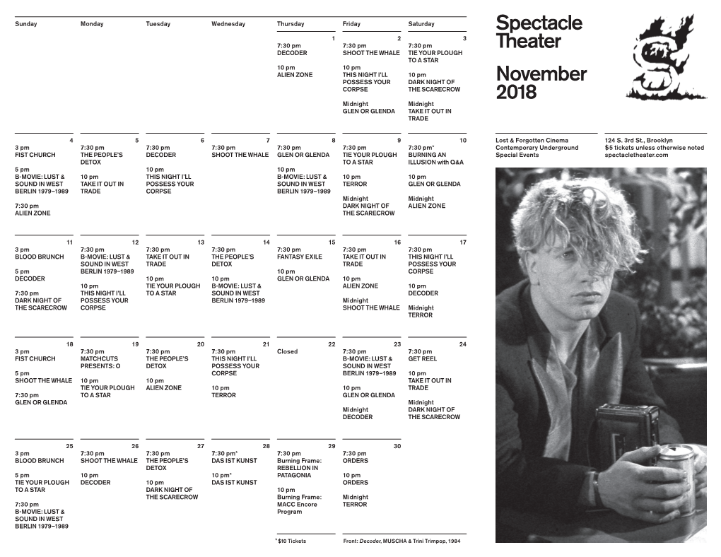 Spectacle Theater November 2018