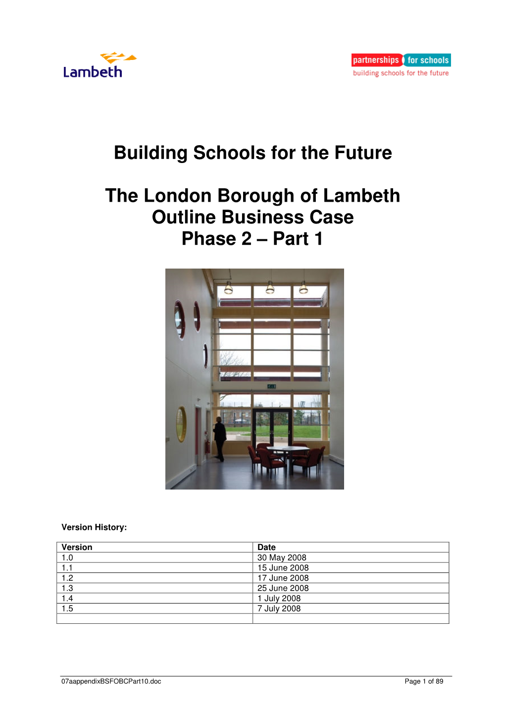 Building Schools for the Future the London Borough of Lambeth