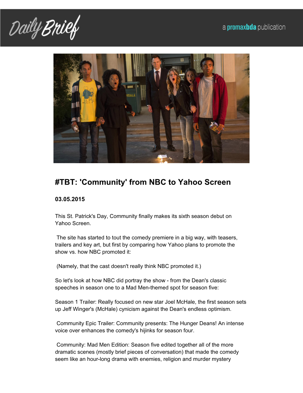 From NBC to Yahoo Screen