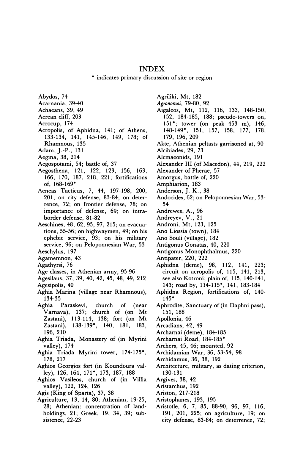 Indicates Primary Discussion of Site Or Region Abydos, 74 Acarnania