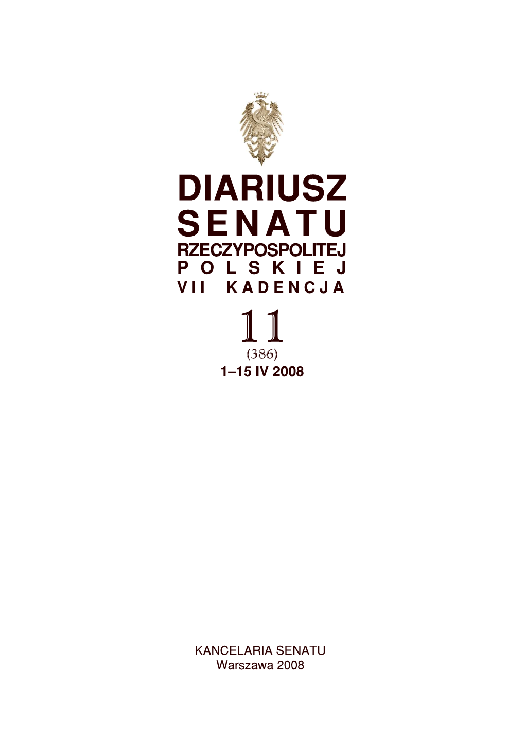 Diariusz Senatu Nr 11, VII Kadencja