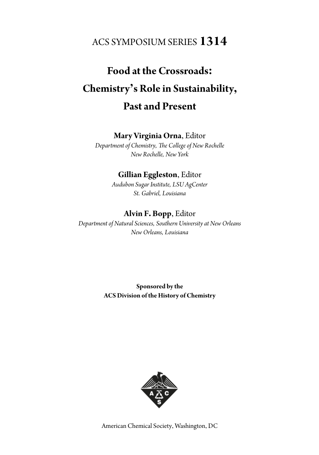 Chemistry's Role in Sustainability, Past and Present