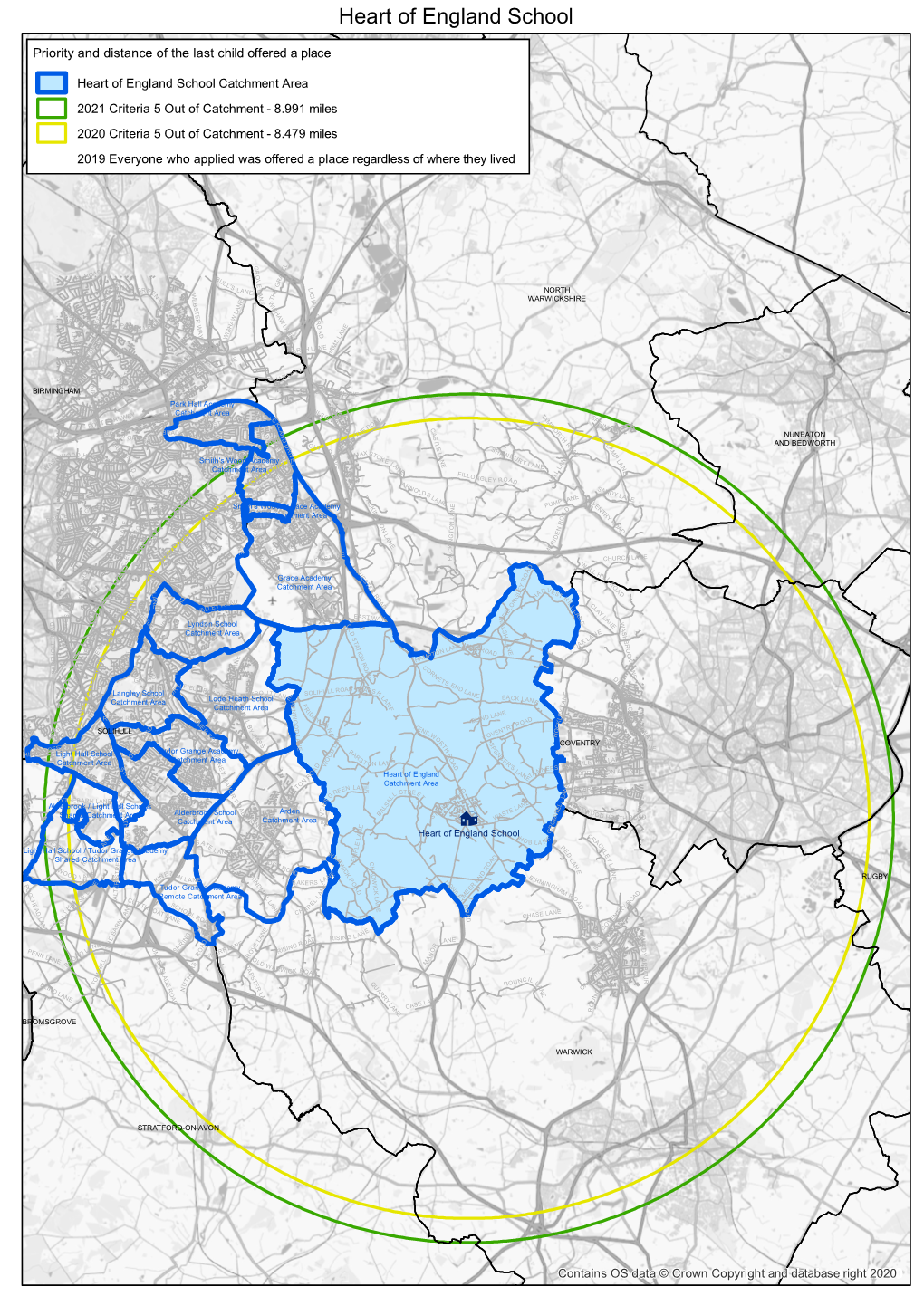 Heart of England School Catchment Area