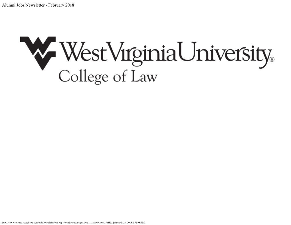 WVU College of Law: Batch Print Jobs