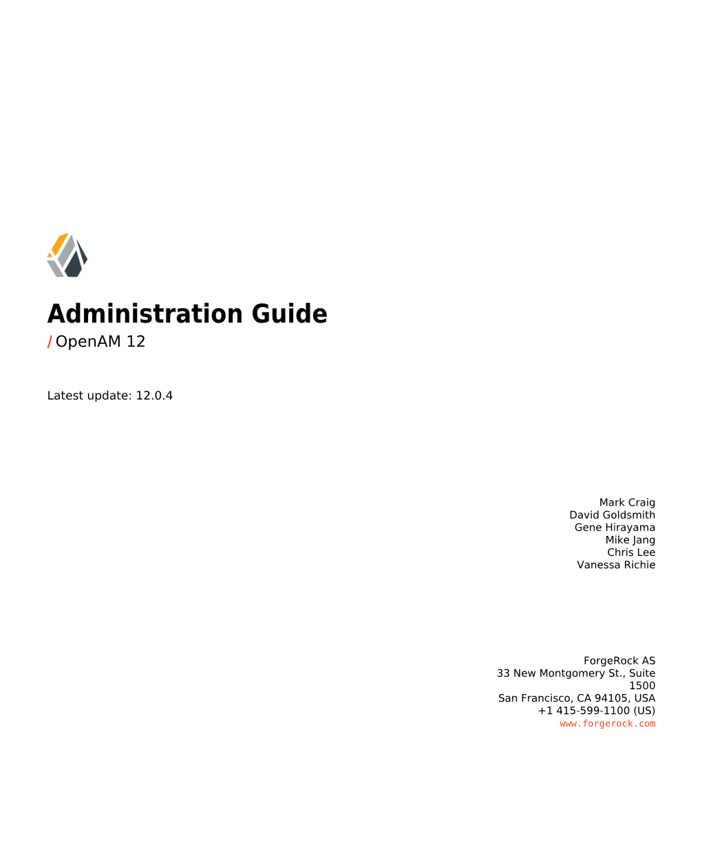 Administration Guide / Openam 12