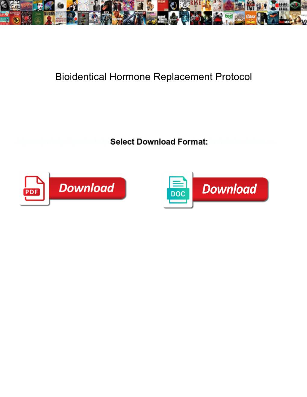 Bioidentical Hormone Replacement Protocol