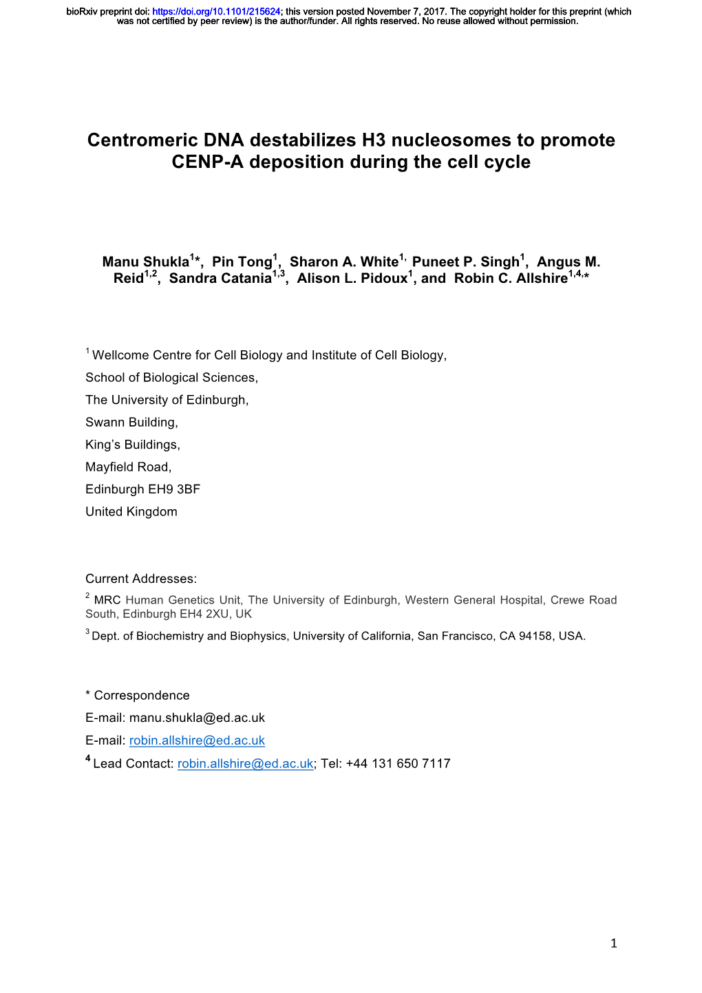 Centromeric DNA Destabilizes H3 Nucleosomes to Promote CENP-A Deposition During the Cell Cycle