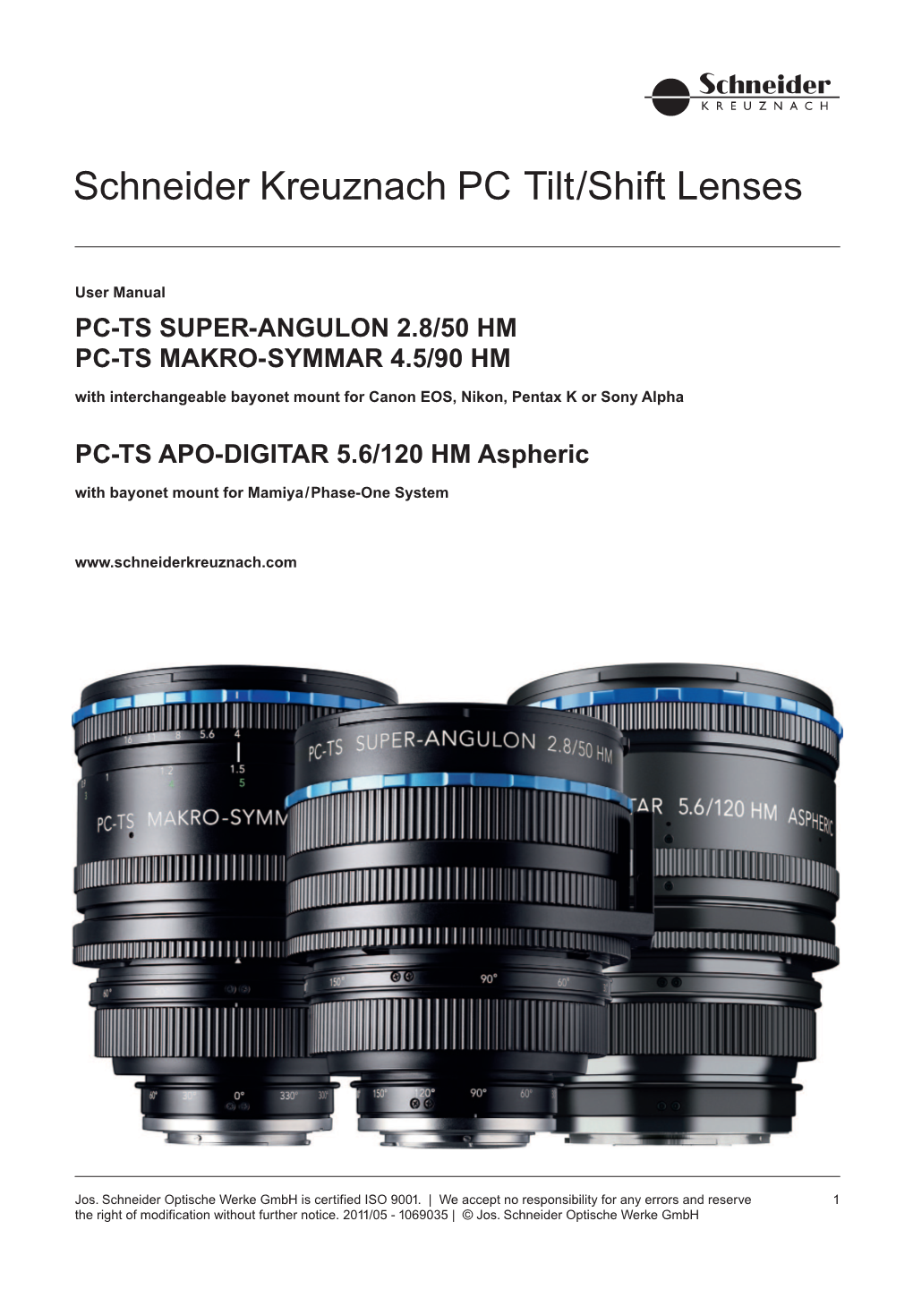 Schneider Kreuznach PC Tilt/Shift Lenses