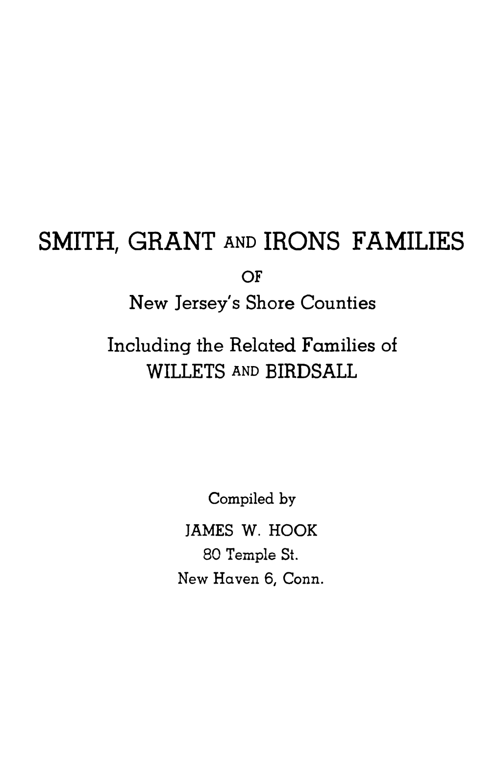 Smith, Grant and Irons Families