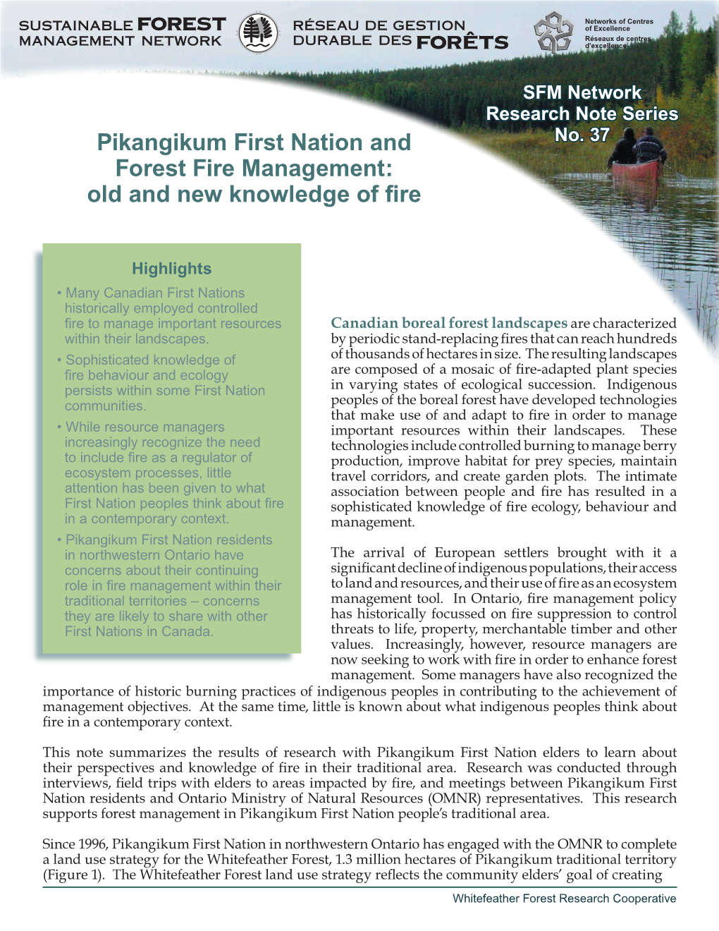 Pikangikum First Nation and Forest Fire Management