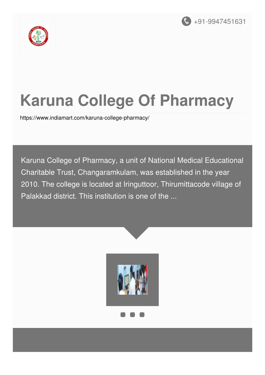 Karuna College of Pharmacy