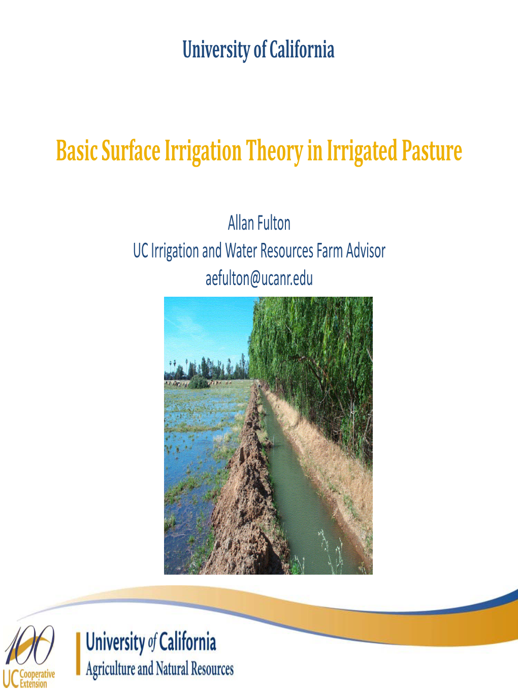 Basic Surface Irrigation Theory in Irrigated Pasture