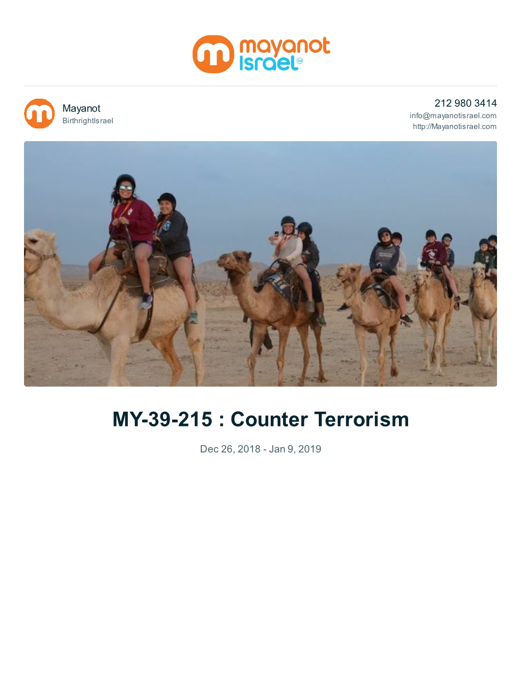 MY-39-215 : Counter Terrorism