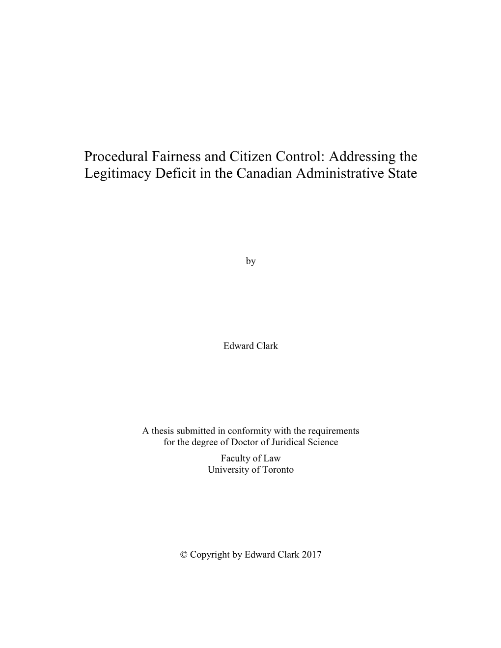 Addressing the Legitimacy Deficit in the Canadian Administrative State