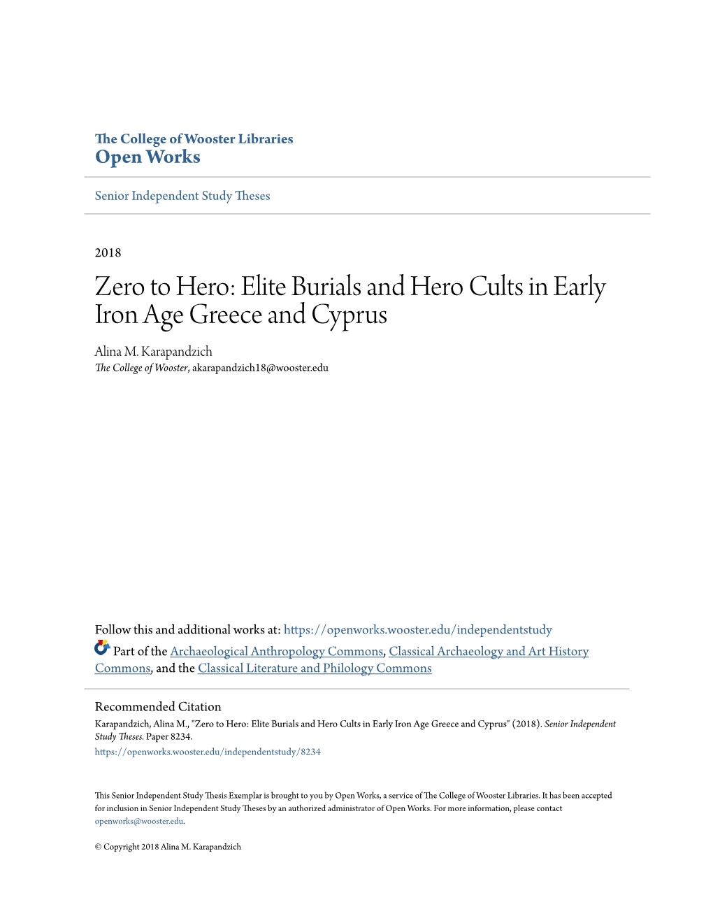 Elite Burials and Hero Cults in Early Iron Age Greece and Cyprus Alina M