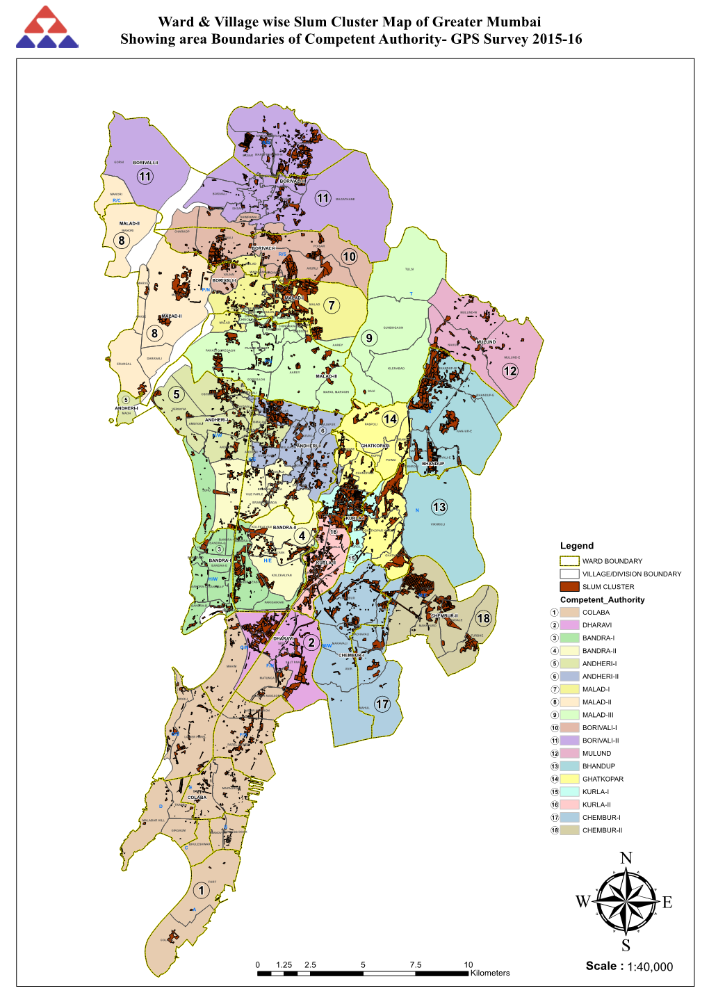 Slum Cluster Map Showing Boundaries of Competent