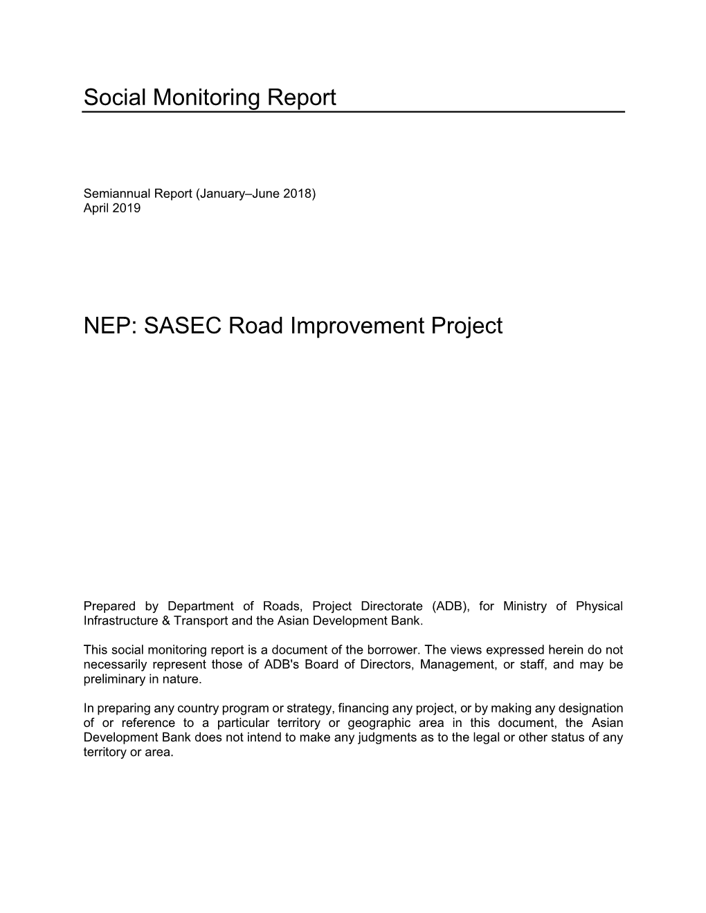 SASEC Road Improvement Project