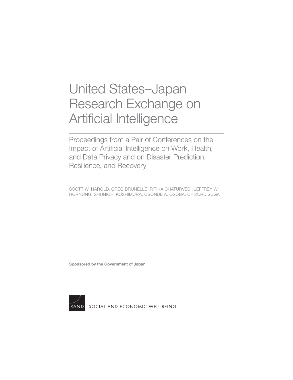 United States-Japan Research Exchange on Artificial Intelligence